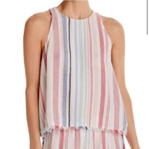 Bella Dahl Women's Florence Fray Striped Hem Swing Tank